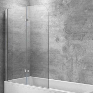 TERRA TP 112 D (правая) ПРОФИЛЬ ХРОМ, прозрачное закаленное стекло 6 мм